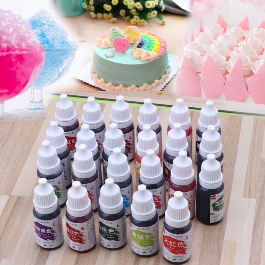 Techinal 24 Colors 10ml Natural Ink Food Coloring Cake Pastries Cookies DIY Craft Pigment For Cake Decoration Frosting Icing Fond