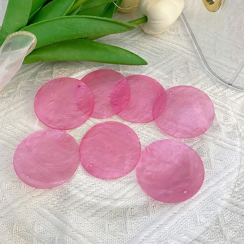 120Pcs Capiz Shells 1.97in Round Natural Shells with 2 Holes for Seashell Wind Chimes Curtain Shell Garland DIY Craft Wedding Home Decoration