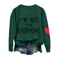 thumbnail image 3 of Women's Fashion Casual Solid Color Loose Long Sleeve Letter I'm Not for Everyone Print Round Neck Hoodie Polyester Soft Comfortable Elastic -free Easy to Clean Warm for Autumn and Winter, 3 of 4