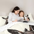 thumbnail image 4 of Erosebridal Cartoon Smiling Donkey Print Full Size Comforter Sets, Farm Animal Bedding Sets for Kids Boys and Girls, Reversible 3 Pieces, 1 Comforter and 2 Pillowcases, 4 of 6