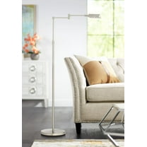 360 Lighting Zema Traditional Pharmacy Floor Lamp 49 1/2" Tall Brushed Nickel LED Adjustable Swing Arm for Living Room Reading Bedroom Offic