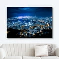 thumbnail image 2 of wall26 Canvas Print Wall Art Blue Neon Lights Hong Kong Night Architecture Cityscape Photography Realism Rustic Scenic Landscape Modern Relax/Calm Colorful for Living Room, Bedroom, Office - 12", 2 of 5