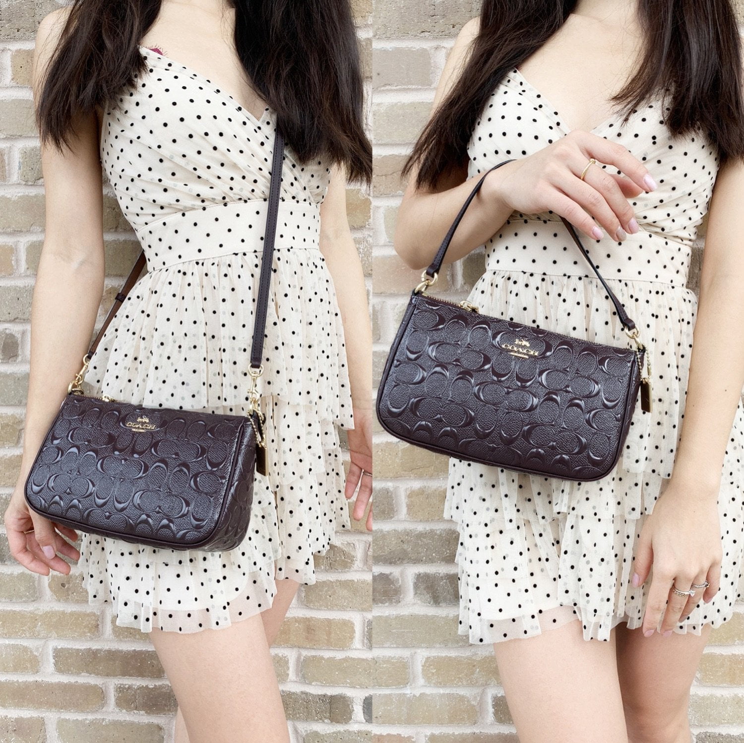 coach top handle pouch