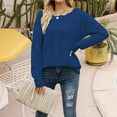 thumbnail image 2 of XuJwPNcy Women's Crochet Sweater Top Hollow out Long Sleeve Pullover Tops Fashion Solid Fall Outfits, 2 of 3