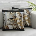 thumbnail image 3 of Orinice White Bark Brown Leaves Graphic Decorative Pillow Cover for Home Couch Bedroom Sofa, Printed on Both Sides, Year-Round Use, 1PC 18x18in, 3 of 5