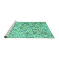 thumbnail image 2 of Ahgly Company Machine Washable Indoor Square Southwestern Turquoise Blue Country Area Rugs, 3' Square, 2 of 4