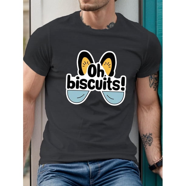 Camiseta con ilustración de OH BISCUITS. Camisetas para hombre. Camiseta informal de manga corta para verano. Camiseta para adultos, hombres, mujeres, adolescentes, jóvenes. Camisetas de ocio.