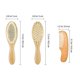 thumbnail image 4 of 3pcs Hair Brush Comb Set Newborn Hairbrush Kit Infant Comb Soft Wool Hair Wooden Handle Baby Scalp Massage, 4 of 5