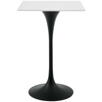 Contemporary Modern Urban Designer Bar Pub and Dining Kitchen Square Bar Table, Wood Metal Steel, Black White