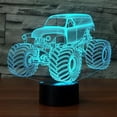 thumbnail image 2 of FYBTO Abstractive 3D Optical Illusion Monster Truck Colorful Lighting Effect Touch Switch USB Powered LED Decoration Night Light Desk Lamp, 2 of 5