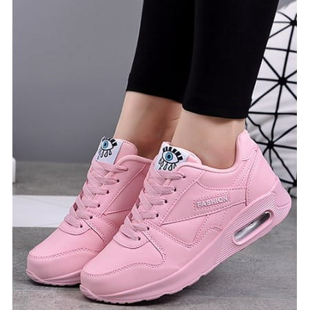 

Air cushion casual women s sports shoes with thick soles that increase height fashionable lady leather for breathability Sneaker