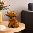 thumbnail image 5 of Scottish Highland Cow Resin Easter Decor, Cute Realistic Calf Figurine for Home, Living Room & Festival Easter Decor, Lifelike Animal Craft Ornament for Desktop, Shelf & Indoor Display, 5*4*2in, A, 5 of 8