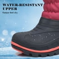 thumbnail image 3 of Apakowa Boys Girls Snow Boots Outdoor Slip Resistant Insulated Waterproof Winter Snow Boots (Color : BlackBurgundy, Size : 11.5 Little Kid), 3 of 8