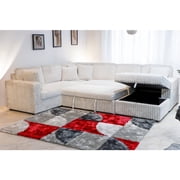 New Classic Furniture Bliss 5-Piece Fabric Upholstered Sectional in Mist Gray