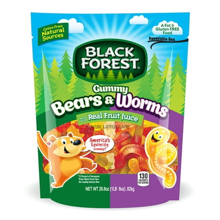 Black Forest Gummy Bears et Worms, saveurs assorties, 28,8 Oz (cas de 6)