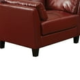 thumbnail image 3 of Benjara BM207935 Faux Leather Upholstered Chair with Curved Arms & Stitching Details, Red, 3 of 5