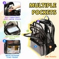 thumbnail image 5 of Soda Candy Large Clear Backpack Heavy Duty Triple Compartments Waterproof PVC Transparent Backpacks See Through Clear Bookbags for Teen Women Men for Stadium Events College Work Festival, Black PVC, 5 of 10