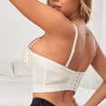 thumbnail image 4 of YYDGH Womens Pearl Beaded Bustier Crop Top Spaghetti Strap Corset Top Club Party White M, 4 of 8