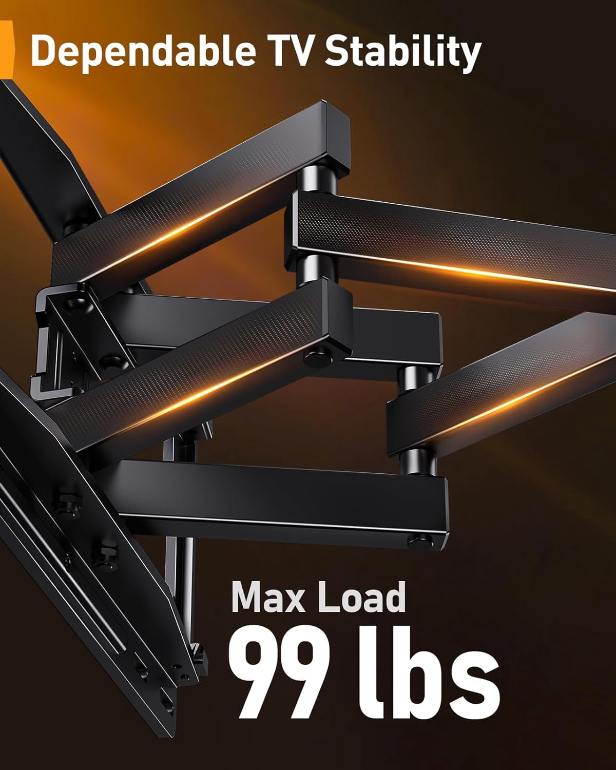 Pre-Assembled TV Wall Mount with LED Lights for 26-65 inch TVs up to 99 lbs
