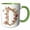 Green/White, variant on 3drose, Pink and Image of Gold Floral Monogram Initial D, 11oz Mug