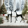 thumbnail image 5 of SDJMA Reindeer Christmas Decorations - Set of 2 Black Reindeer Statues,Modern Christmas Table Decorations,Xmas Deer Figurines,Elegant Indoor Holiday Decor for Mantel Living Room Bedroom Office, 5 of 7