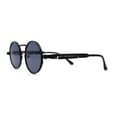 thumbnail image 3 of Steam Punk Round Circle Lens Metal Rim Retro Victorian Spring Arm Sunglasses All Black, 3 of 4