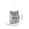 thumbnail image 3 of Wall Mounted Hanging Storage Bag, Bedside Hanging Organizer Pouch with Multi Pockets, Space Saving Holder for Bedroom Living Room Home Phone Remote Accessories Storage, Gray, 3 of 7