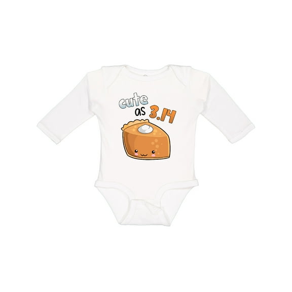 Inktastic Cute As 3.14 Pi Day Pumpkin Pie Pun Boys or Girls Long Sleeve Baby Bodysuit