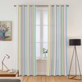 thumbnail image 2 of Colorful Striped Kitchen Curtains 84 Inch Length, Farmhouse Rainbow Color Stripes Grommet Top Bedroom Living Room Curtains, Light Filtering Cafe Curtain Drapes 2 Panels Set 84''x84'', 2 of 9