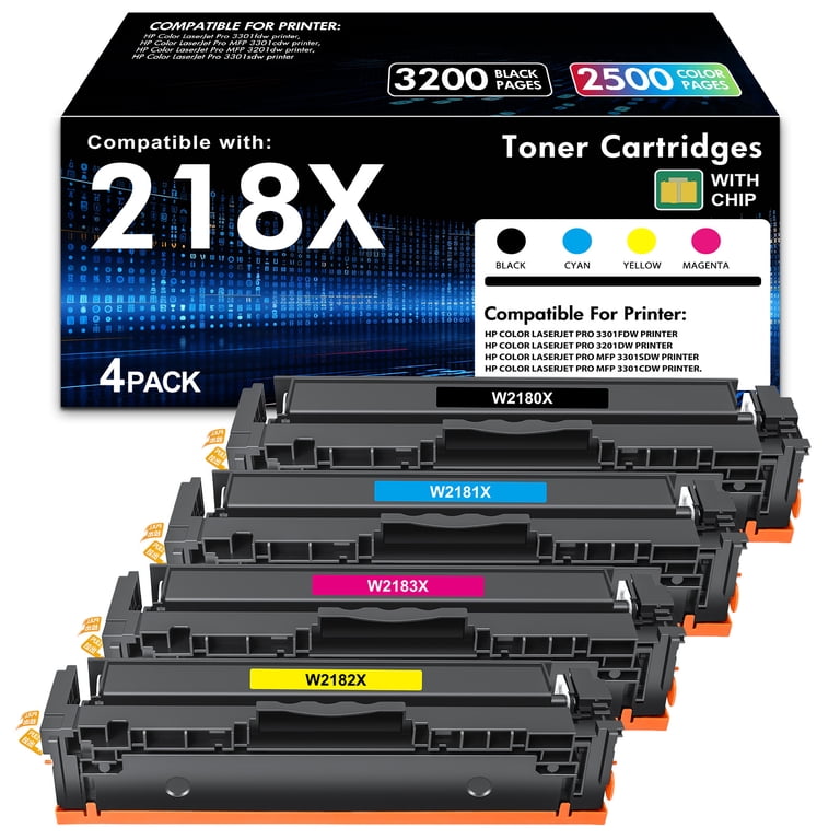Vipink 218X 218A Toner Cartridge 4-Pack for HP Printers photo 1