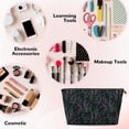 thumbnail image 3 of Picia Lavender Flowers Printed Leather Travel Toiletry Bag,Cosmetic Organizer, Makeup Travel Bag, Durable Travel Pouch, Compact Toiletry Bag, Travel Accessories, 3 of 6