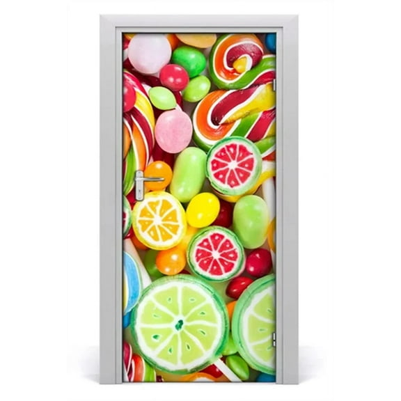 Colorful Fruit Door Wallpaper Sticker Lovely Cartoon Food Stickers Self-adhesive Removable Home Bed