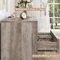 thumbnail image 5 of Winkalon 2 Drawers Farmhouse Nightstand Set of 2 with Charging Station, Rustic Bedside Tbale with Drawers for Bedroom, Vintage End Table with Open Shelf for Bedroom Living Room, Grey, 5 of 8