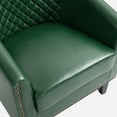 thumbnail image 3 of UIXE Accent Chairs Modern Upholstered Armchair Comfy Faux Leather Single Sofa for Bedroom, Green, 3 of 7