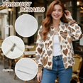 thumbnail image 6 of COEQINE Women's Short Bomber Jacket Zip Up Loose Fit Short Jackets Loose Fit Stand Collar Cropped Coats 2025 Fall Fashion Varsity Shacket Y2k Tops, XX-Large, Brown Heart Zebra Leopard Print, 6 of 7