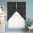 thumbnail image 6 of Black White Dandelion Kitchen Window Curtains, Swag Curtains Valance for Bedroom Living Room Bathroom, Farmhouse Botanical Blossom Rod Pocket Window Treatment Curtain Block Drapes 2 Panels 36"x63", 6 of 9