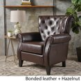 thumbnail image 1 of Templeton Oversized Tufted Hazelnut Brown Leather Club Chair, 1 of 4