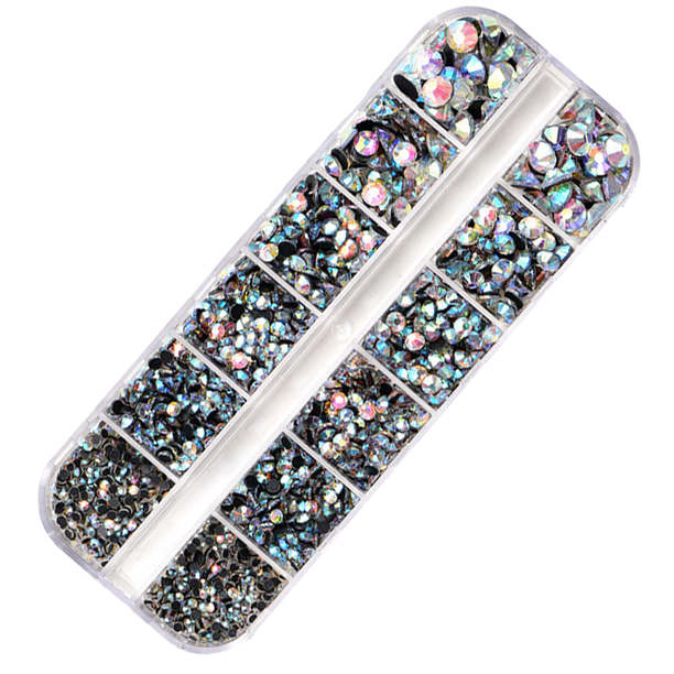 Diamantes de imitación con parte posterior plana, gemas de cristal con parte posterior plana, diamantes de imitación de cristal redondos para manualidades