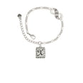 thumbnail image 2 of Delight Jewelry Silvertone Pebble Border Initial - X Silver-tone Paw Infinity Link Chain Bracelet, 6"+2" Extender, 2 of 3