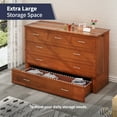 thumbnail image 5 of ZAFLY Murphy Cube Cabinet Bed with USB Charging Station, Murphy Bed Cabinet with Large Drawer & Folding Mattress, Queen Size Bed Frame for Guest Room/Living Room/Bedroom - Cherry, 5 of 8