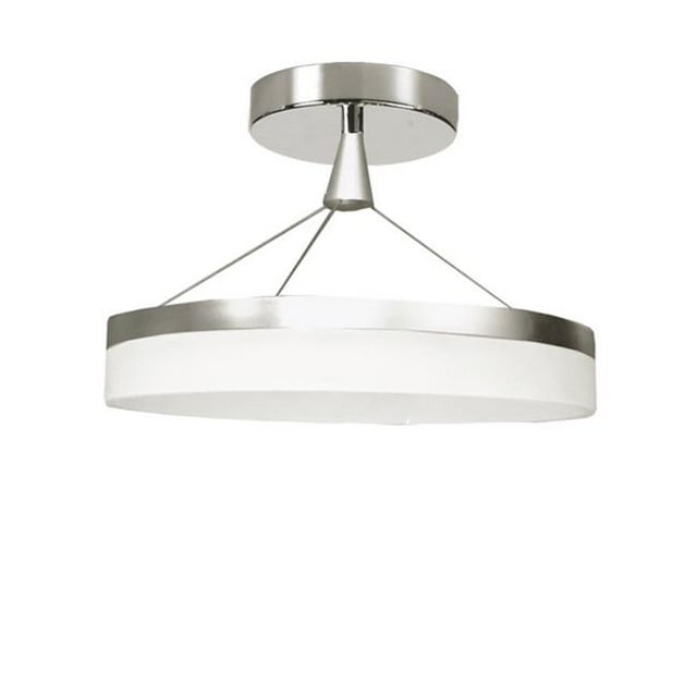 Dainolite KEP-19SF-SV LED Circular Semi Flush, Silver Finish - Frosted White Diffuser