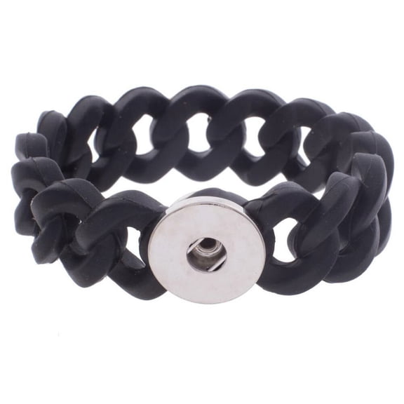 Choose Color | Silicone Stretch 6.25in Bracelet Snap Jewelry Fits 18MM 20MM Ginger Charm Buttons