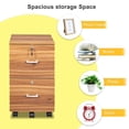 thumbnail image 3 of Wood Grain Walnut 2 Drawer File Cabinet with Lock, Letter Size Mobile Rolling Storage for Home Office, Under Desk Filing Organizer with Wheels, Brown, 3 of 5