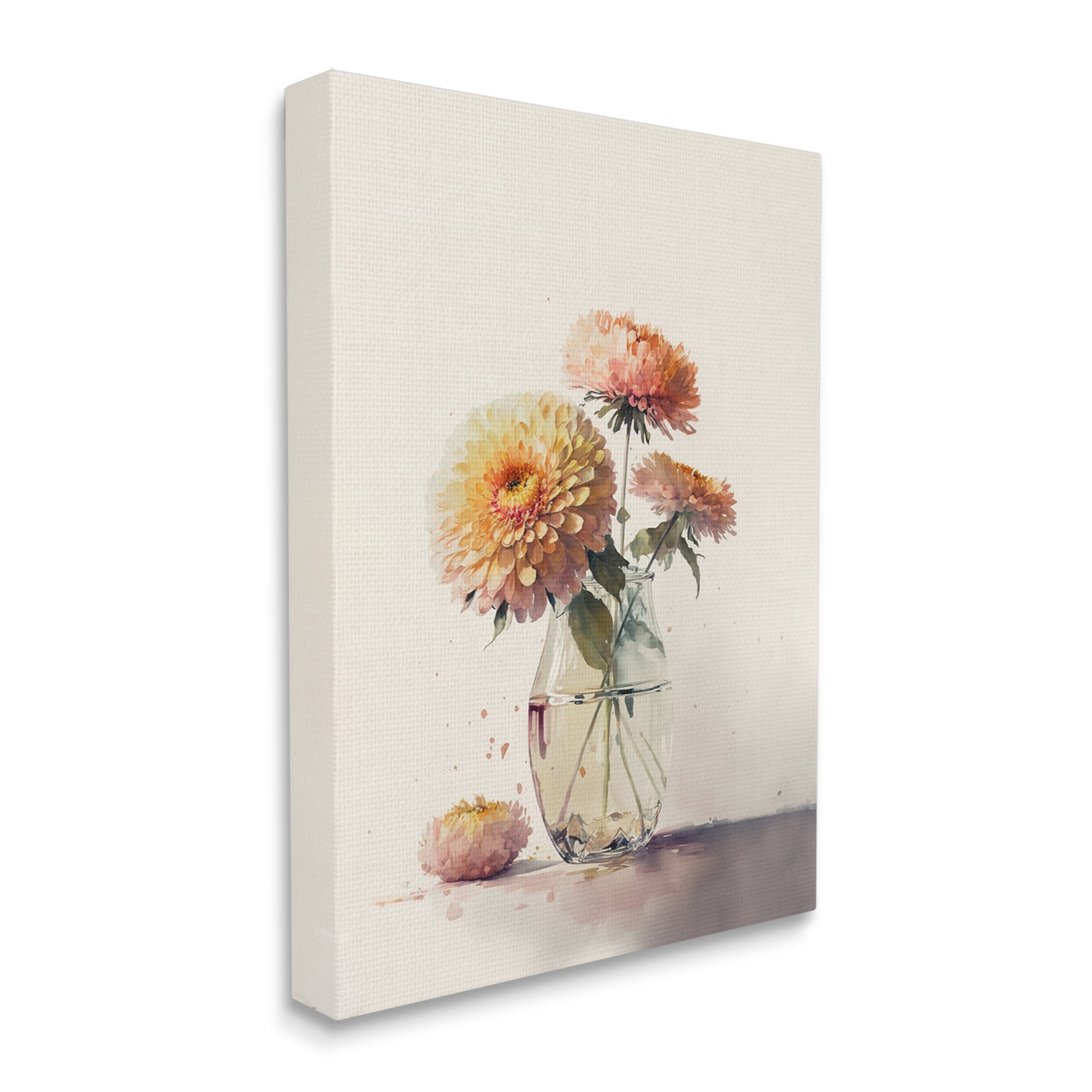 Stupell Industries Blooming Dahlias Painting Botanical & Floral Painting Gallery Wrapped Canvas Art Print Wall Art, 24 x 30