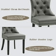 thumbnail image 2 of KCC Faux Leather Dining Chairs Set of 4, Upholstered High-end Tufted Dining Room Chair with Nailhead Back Ring Pull Trim Solid Wood Legs, Contemporary Nikki Collection Modern Style for Kitchen, Gray, 2 of 9