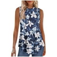 thumbnail image 2 of Women's Button Up Casual Loose Fit Round Neck Sleeveless Printed Tank Top For Summer, 2 of 6