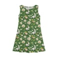 thumbnail image 3 of yuCgh Sleeveless Easter Dress for Girls, Summer Casual Tank Dress with Colorful Print, Lightweight & Breathable Kids Easter Dress,Army Green 110, 3 of 5