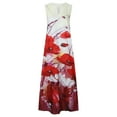 thumbnail image 4 of SMihono Été Boho Maxi Robe pour les Femmes Plus Size Femmes Casual Longue Robe avec Imprimé Floral Rayé Maxi Sans Manches Robe Plage Swing Sundress, 4 of 9