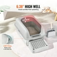 thumbnail image 4 of KFFKFF Feline Litter Container, Depth of 6 inches, Oversized Stainless Steel Feline Litter Container with Shovel, Broad Sieve-like Base & Tall Edges, Sealed Smell-Resistant Simple-to-Sanitize, 4 of 9