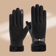 thumbnail image 5 of Winter Ladies Warm Gloves with Cuff, Thickened Riding Driving Gloves, Fashion Heating Hand Protection, Thermal Insulation, Cold Weather Outdoor Activities, 5 of 6